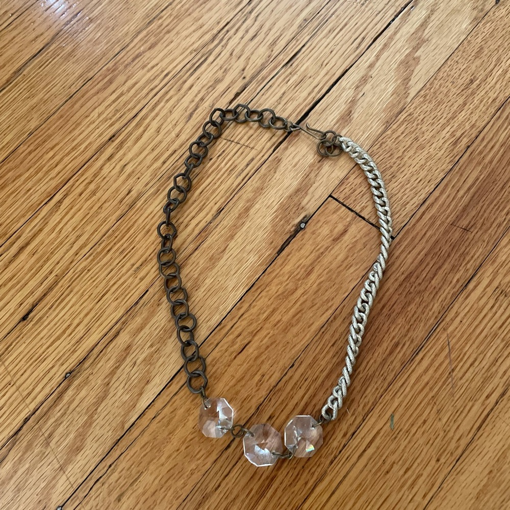 Beautiful Necklace Made From Vintage Chandelier Crystals